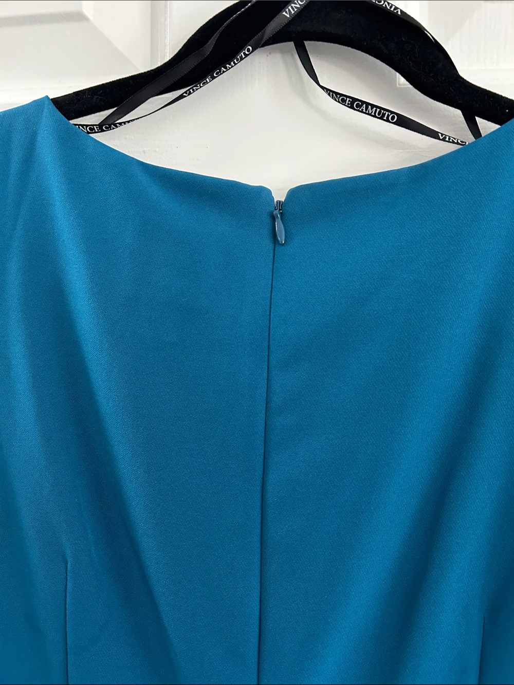 2P Vince Camuto Teal Sleeveless Sheath Dress with Drape Detail - Picture 4 of 4